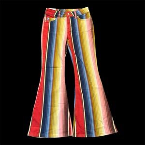 Wrangler x Lainey Wilson Kids Striped Flare Jeans Size 10R NWT Multicolor